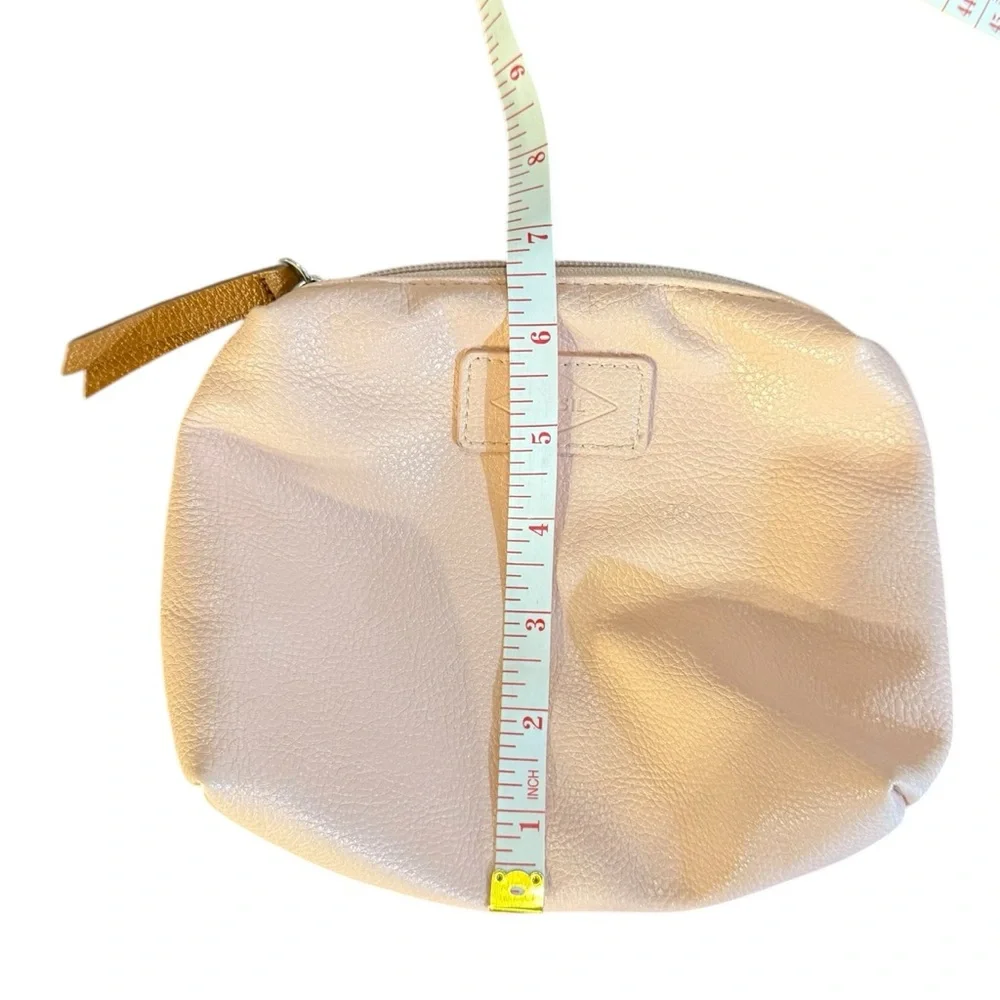 Fossil Pink Cosmetic Bag with Dome Shape and Zipper Closure